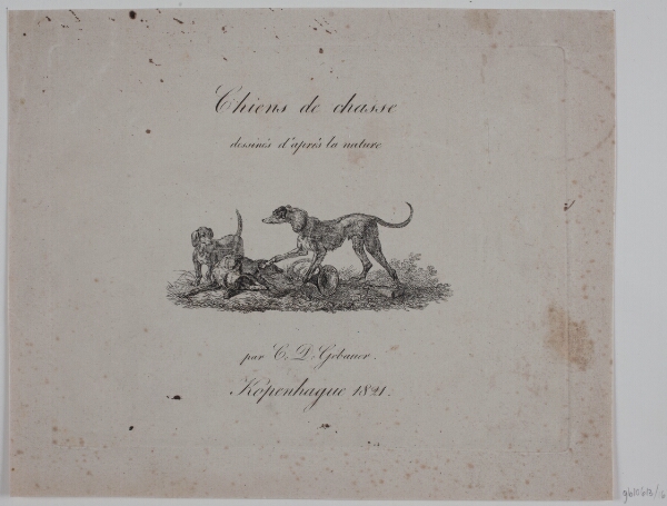 Christian David Gebauer, Titelblad til "Chiens de chasse"