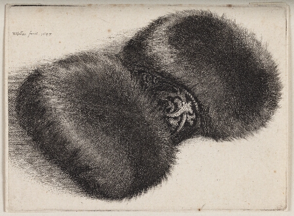 Wenceslaus Hollar, Pelsmuffe med et brokadeklædt bånd