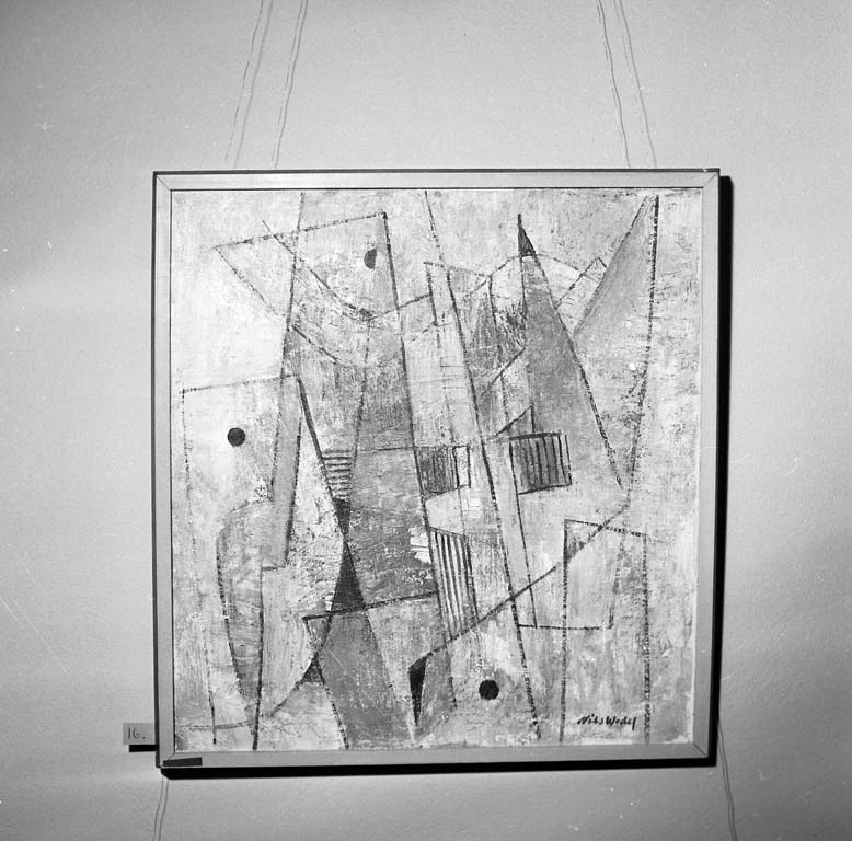 Arne Andersson, Painting of the artist Nils Wedel on exhibition in Uddevalla, January 1961