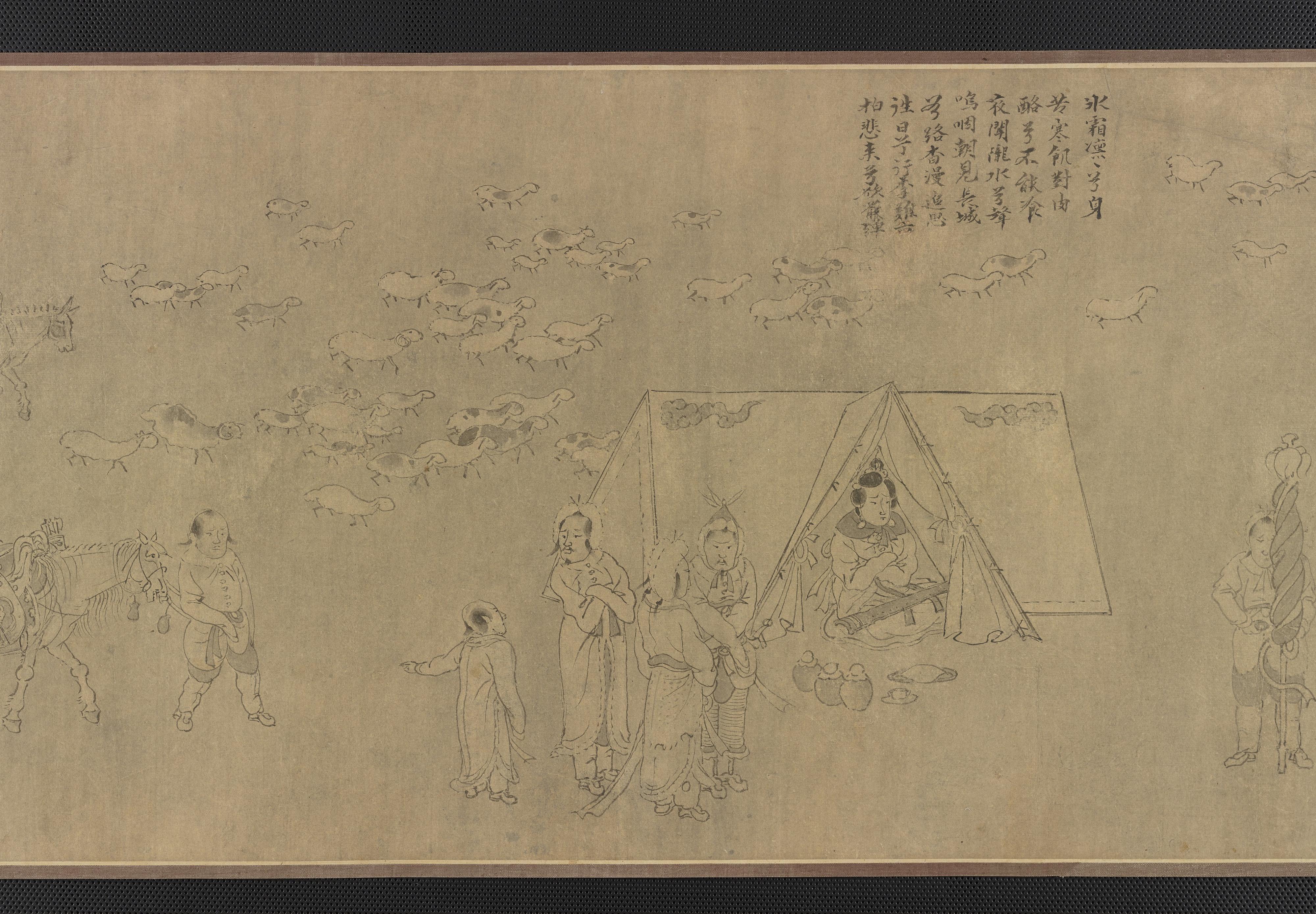 Traditionally attributed to Gong Kai, The captivity of Cai Wenji