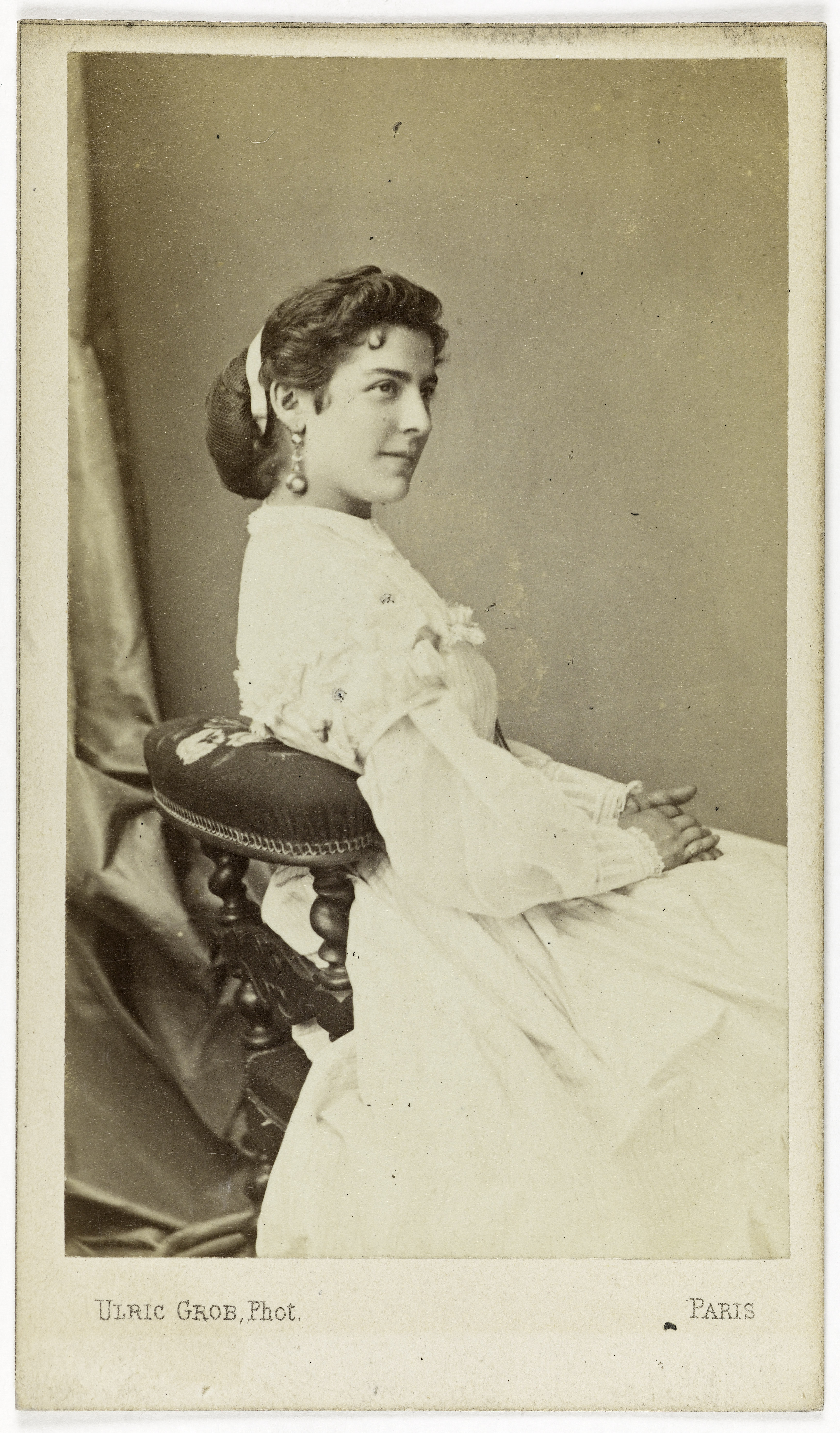 Ulric Grob, Portrait d'Eugénie Martin, actrice au Théâtre des Variétés.