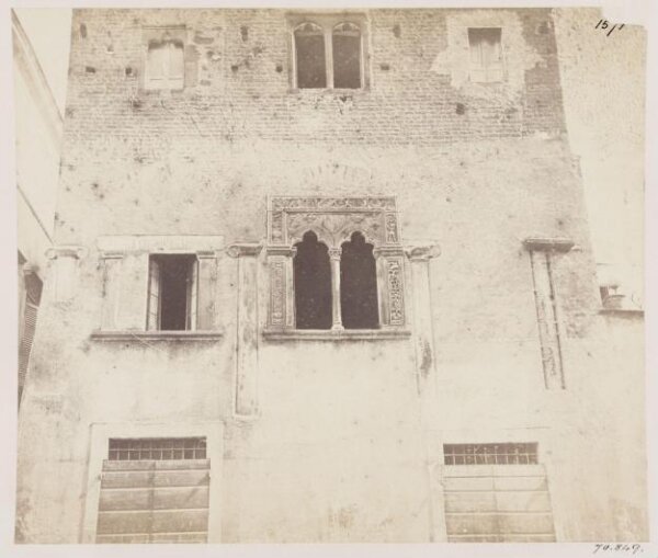 Parker, John Henry, Out of Rome - Tivoli, Facade of a House of the Ghibellines, with a Gothic window and a Roman colonnade, c. A.D. 1350.