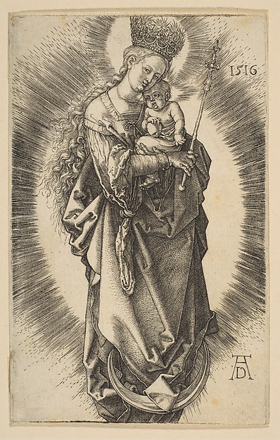 Albrecht Dürer, Virgin on the Crescent with Scepter and Starry Crown