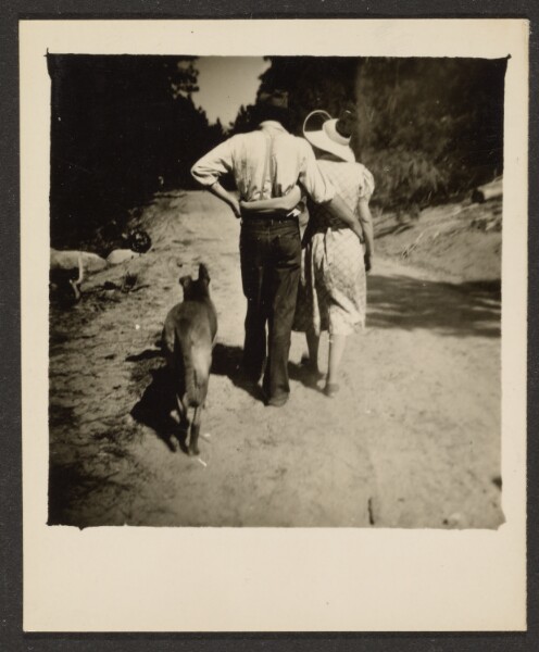 Louis Fleckenstein, [Couple Walking with Dog]