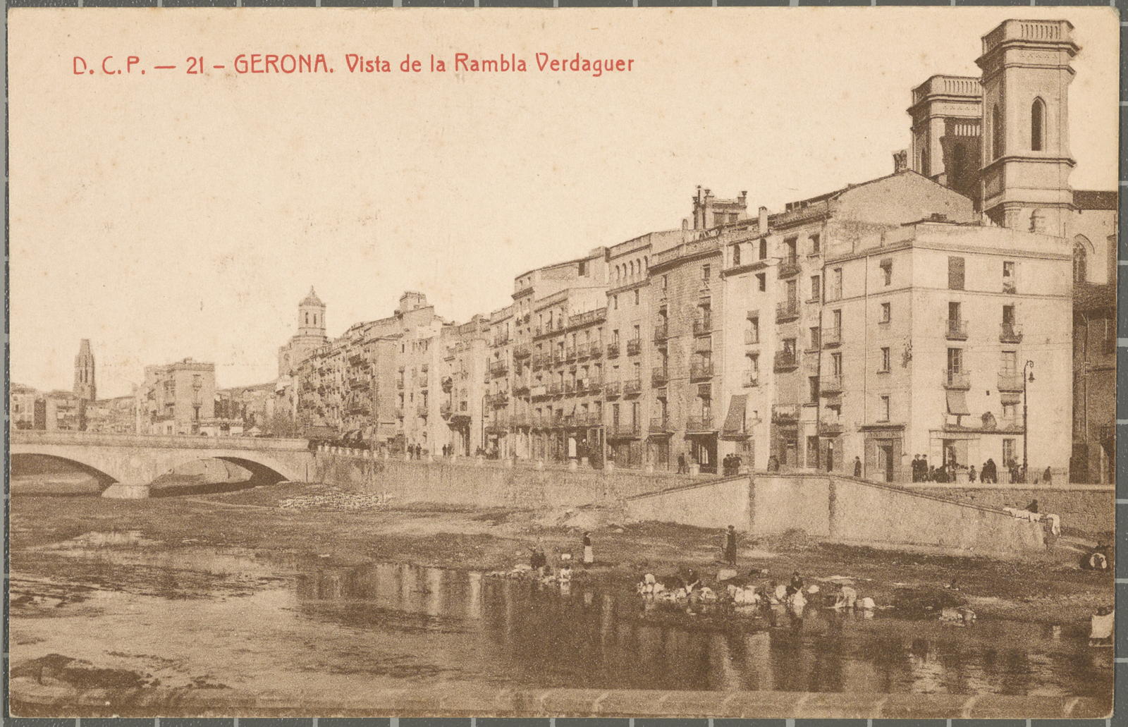 Desconegut, D.C.P.-21-Gerona. View of the Rambla Verdaguer