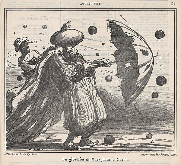 Honoré Daumier, Sudden showers in March, in Morocco, from "News of the Day"