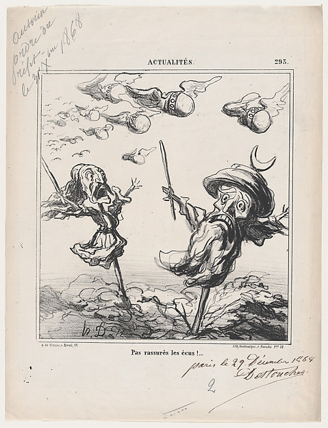 Honoré Daumier, Not reassuring for the crowns!, from 'News of the day,' published in Le Charivari, January 11, 1869