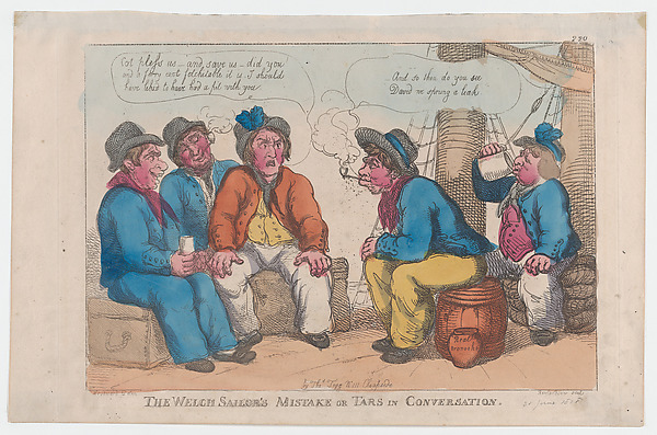 Thomas Rowlandson, The Welsh Sailor's Mistake, or Tars in Conversation