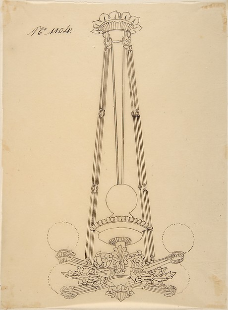 Anonymous, French, 19th century, Design for a Chandelier