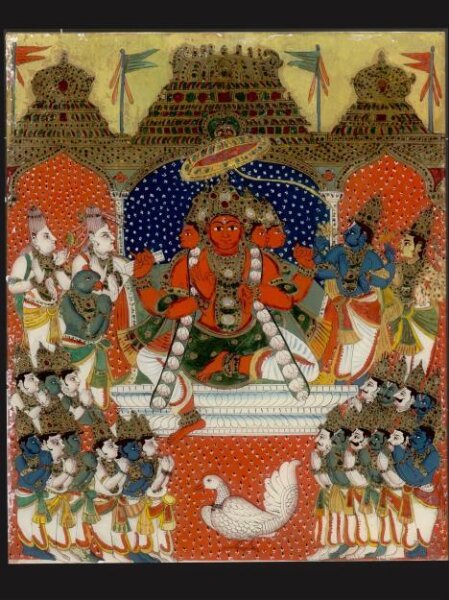 Unknown, One of four paintings of Hindu deities.