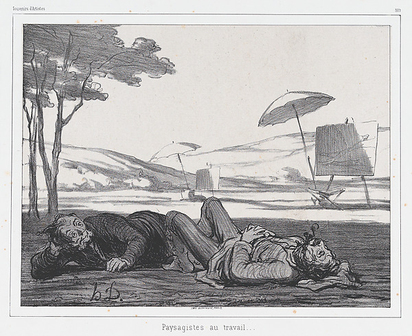 Honoré Daumier, Landscape painters at work, published in Souvenirs d'Artistes