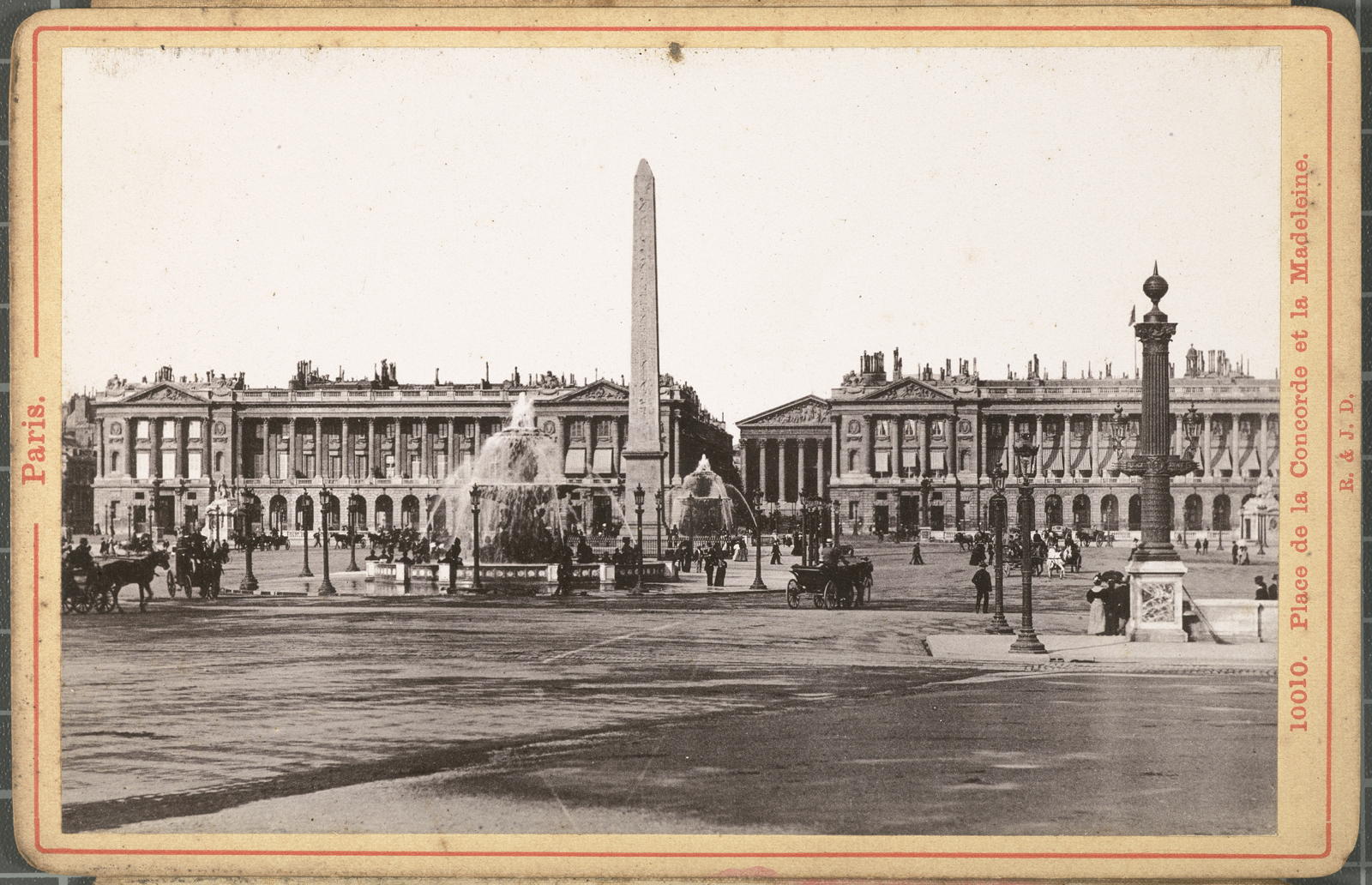 Desconegut, Paris. 10010. Place de la Concorde et la Medeleine. R. & J.D.