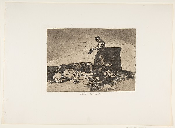 Goya (Francisco de Goya y Lucientes), Plate 48 from "The Disasters of War" (Los Desastres de la Guerra): Cruel tale of woe! (Cruel Lástima!)