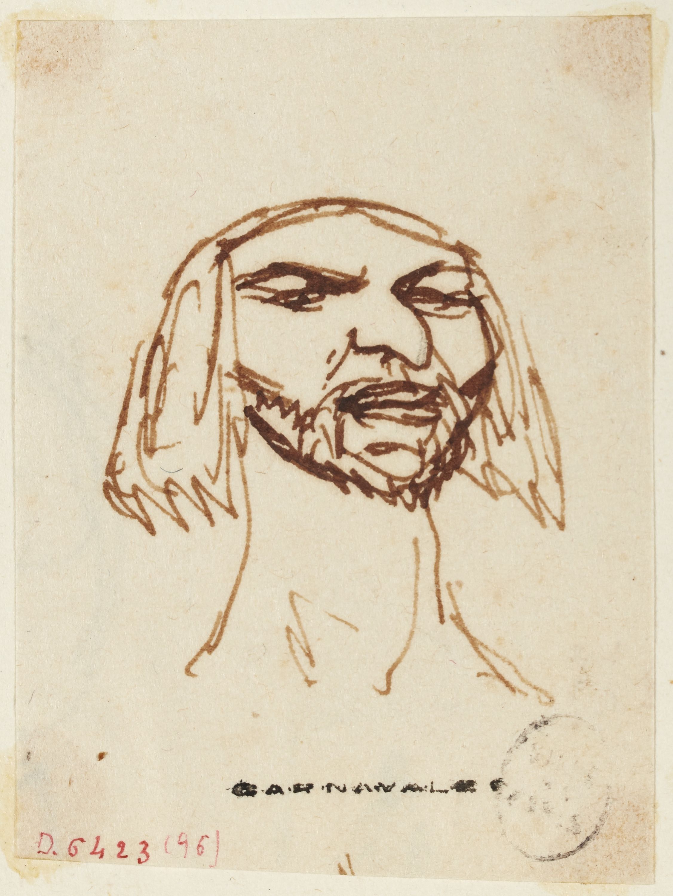 Grandville, Dessin préparatoire pour une illustration des voyages de Gulliver ?