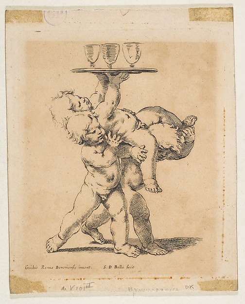 Stefano della Bella, Three Children with a Tray