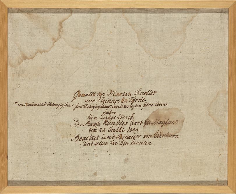 Martin Knoller, Beschriftete Leinwand zu Inv.Nr. 14910
