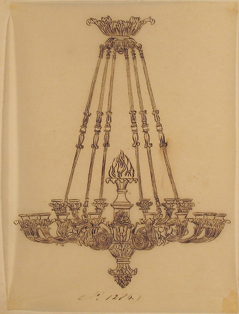 Anonymous, French, 19th century, Design for a Chandelier