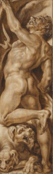 Maarten van Heemskerck, Triomf over het kwaad: Simson verscheurt de leeuw | Pluto en Cerberus