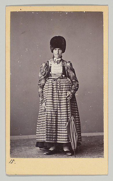 Unknown, [Woman in Regional Dress, Seen From Front and Back]