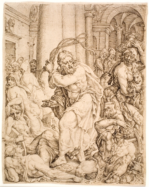 Maarten van Heemskerck, Uddrivelsen af templet