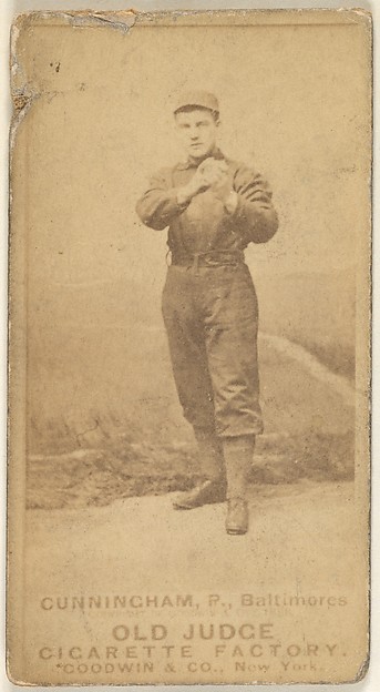 Goodwin & Company, Cunningham, Pitcher, Baltimore Orioles, from the Old Judge series (N172) for Old Judge Cigarettes