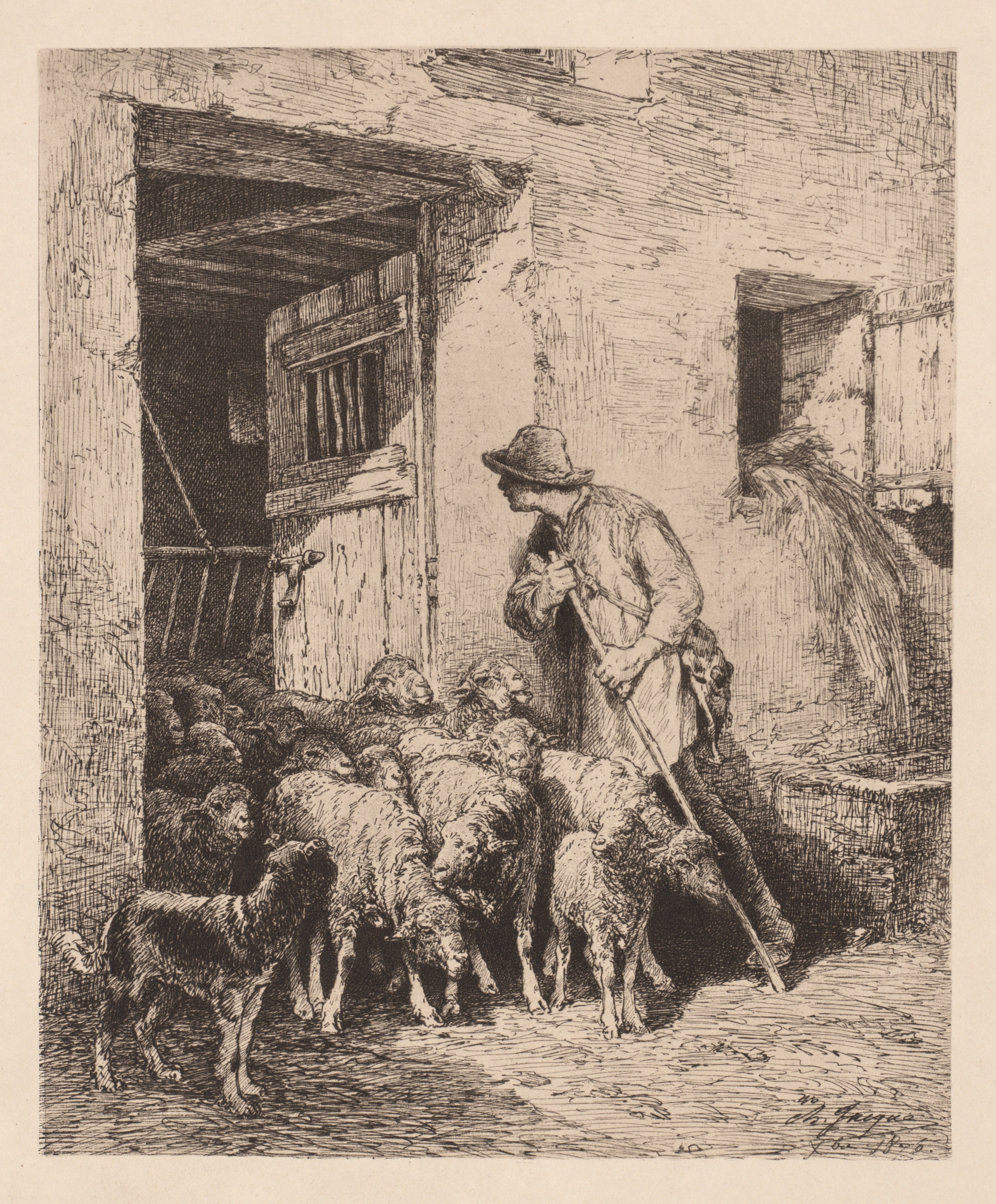 Charles-Émile Jacque, The Herd Exits