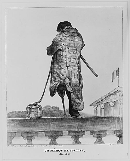 Honoré Daumier, Un héros de juillet, Mai 1831, published in La Caricature