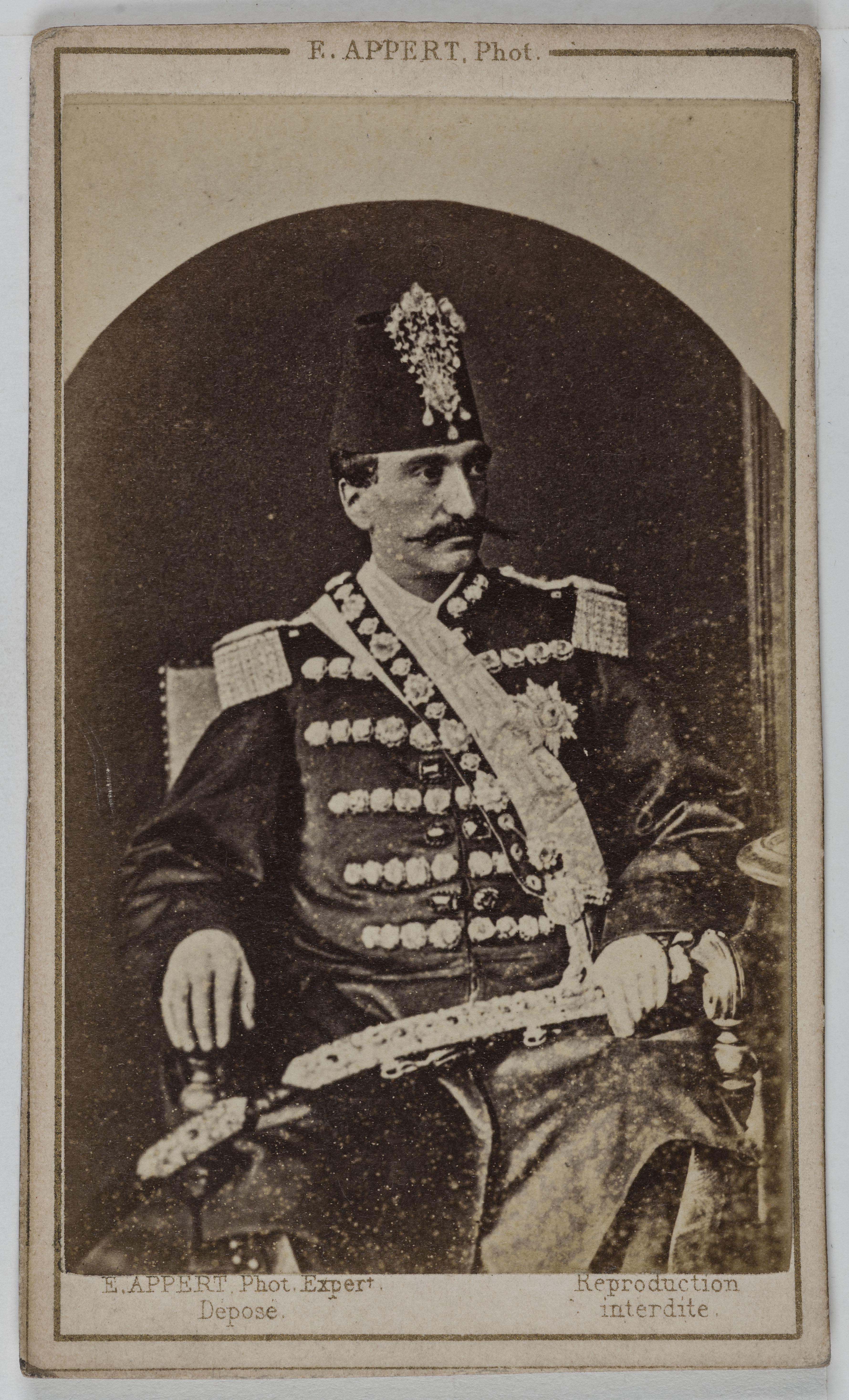 Ernest Charles Appert, Portrait de Nasser-Ed-Din, shah de Perse.