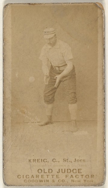 Goodwin & Company, William Frederick "Bill" Krieg, 1st Base, St. Joseph Clay Eaters, from the Old Judge series (N172) for Old Judge Cigarettes