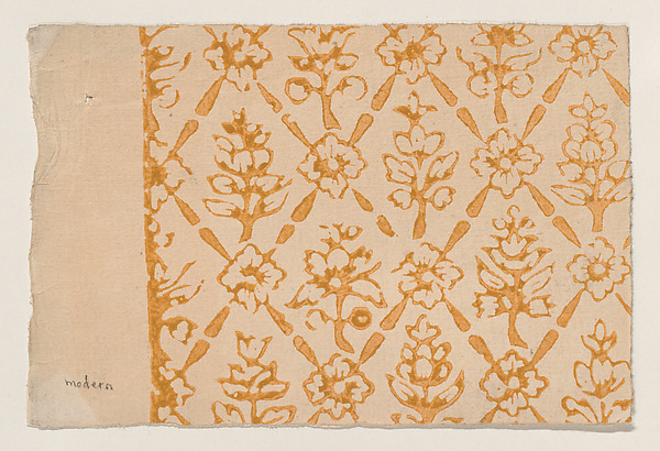 Anonymous, Sheet with overall floral pattern