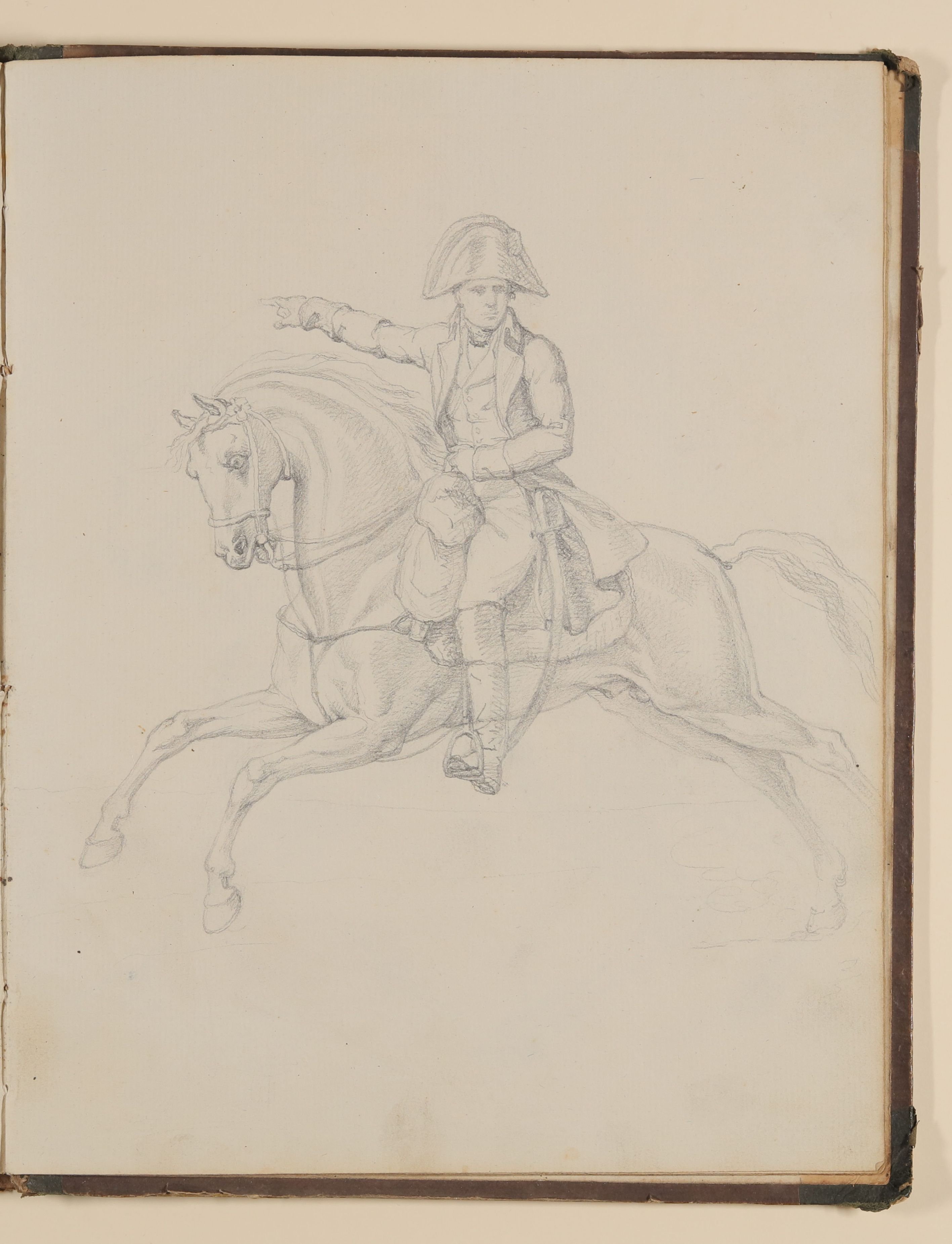 Louis Thomassin, Reiter zu Pferd mit Dreispitz [aus einem Skizzenbuch von unbekannter Hand, evtl. des Louis Thomassin]