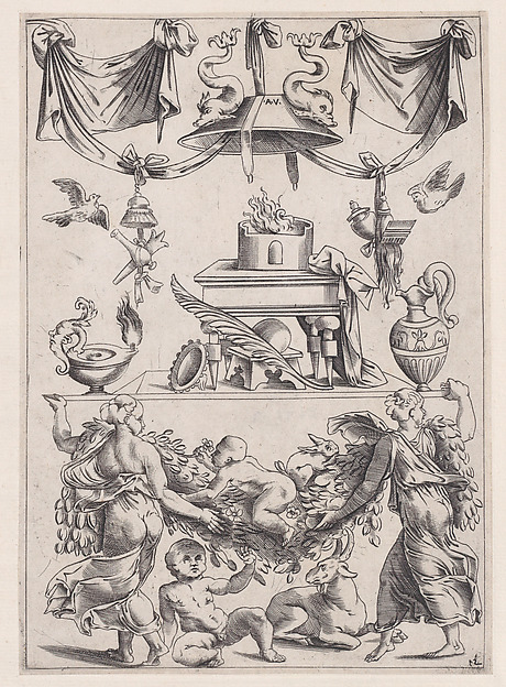 Agostino Veneziano (Agostino dei Musi), Ornamental Panel