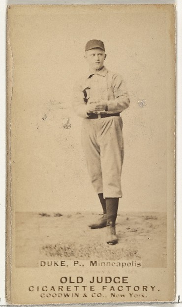 Goodwin & Company, Martin F. "Duck" Duke, Pitcher, Minneapolis, from the Old Judge series (N172) for Old Judge Cigarettes