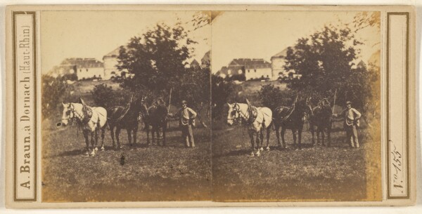 Adolphe Braun, [Man with bridled horses]