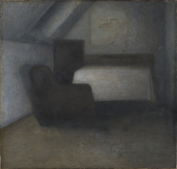 Vilhelm Hammershøi, Loftværelse med bord og stol