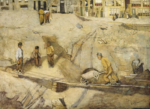 Richard Nicolaüs Roland Holst, Building Site in Amsterdam