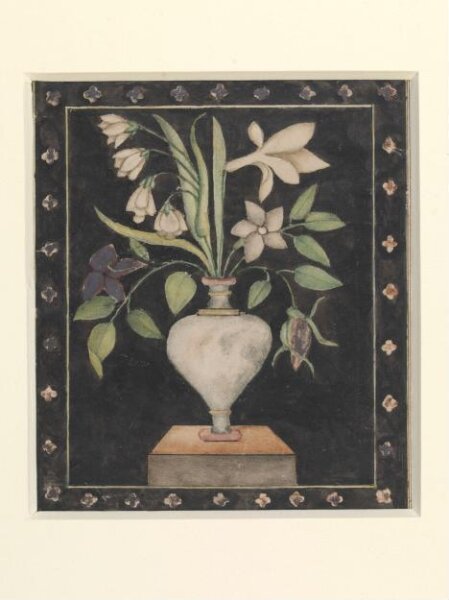 Unknown, One of Seven details of pietra-dura work showing flowers an birds on the walls of the Diwan-i Am, Delhi Fort.