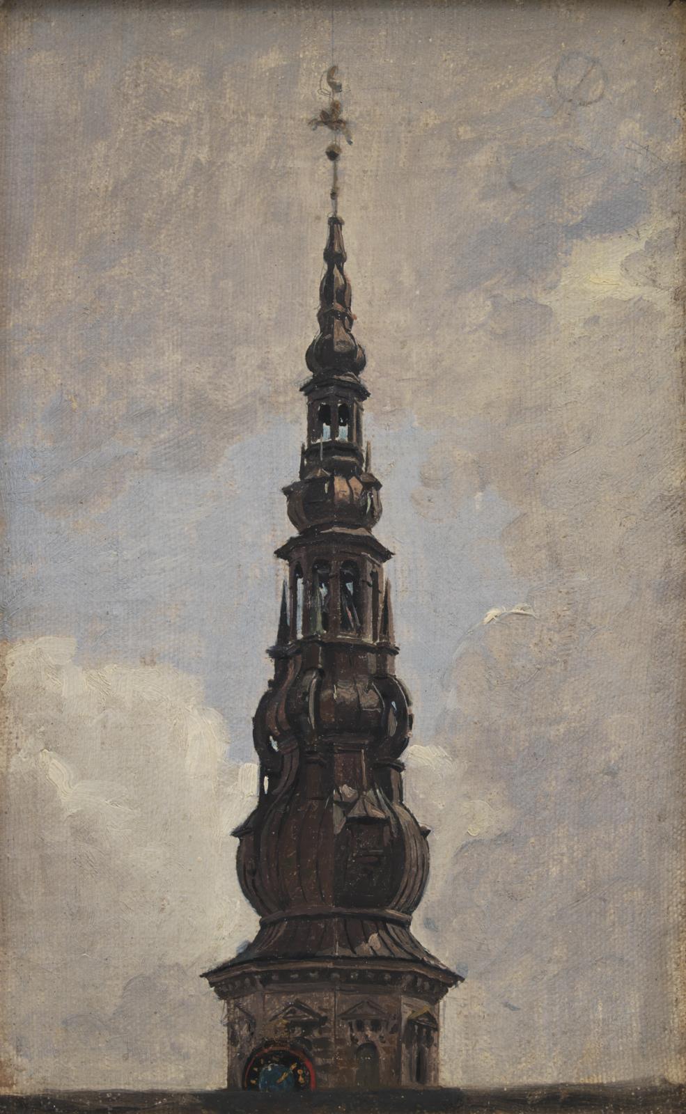 Constantin Hansen, Trompetertårnets spir. Kronborg. Studie