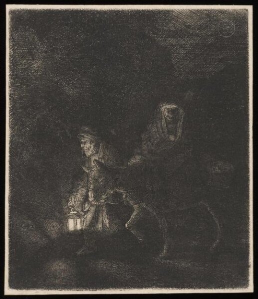 Rembrandt van Rijn, The Flight into Egypt: a night piece
