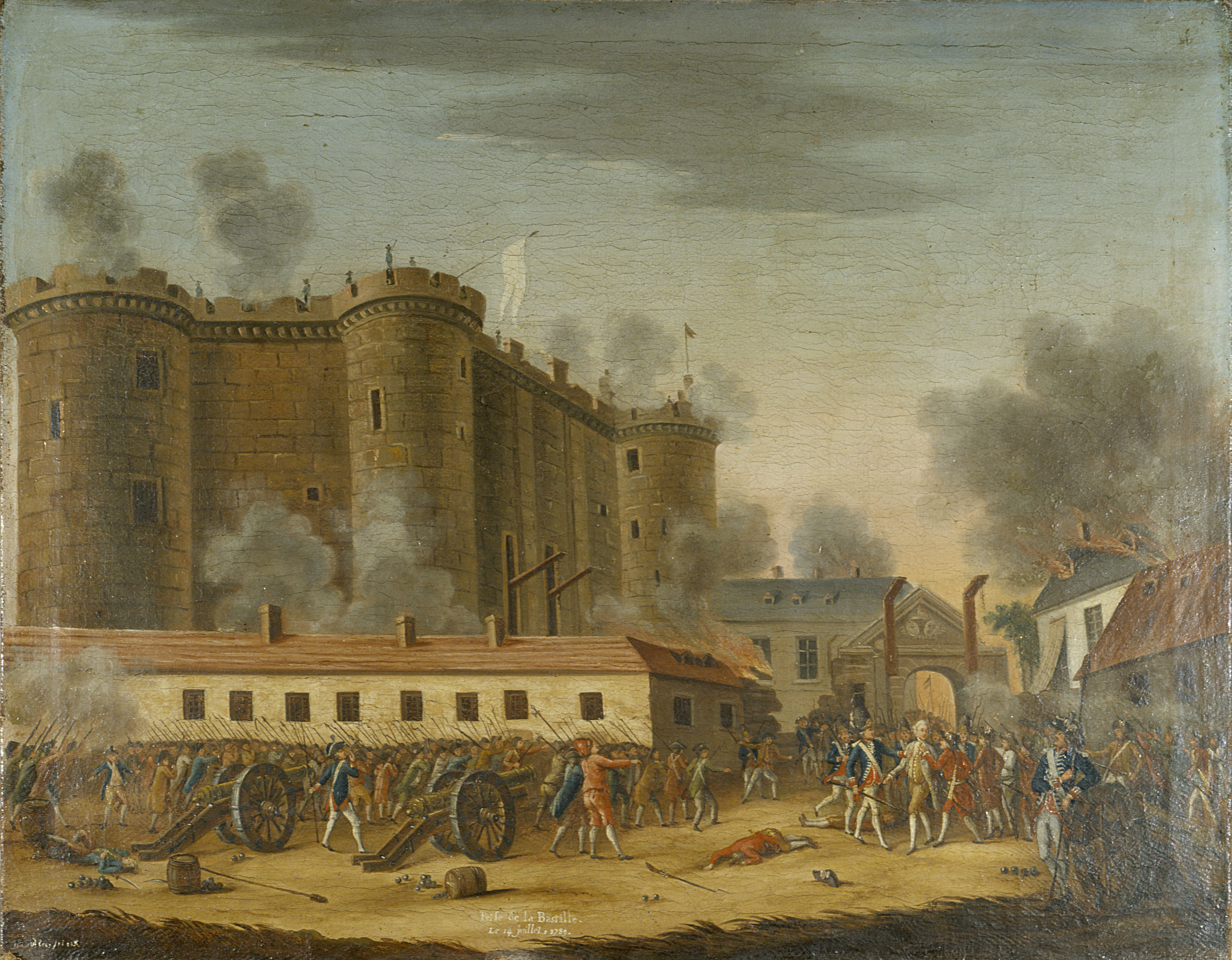 Anonyme, Prise de la Bastille, arrestation de M. de Launay, le 14 juillet 1789