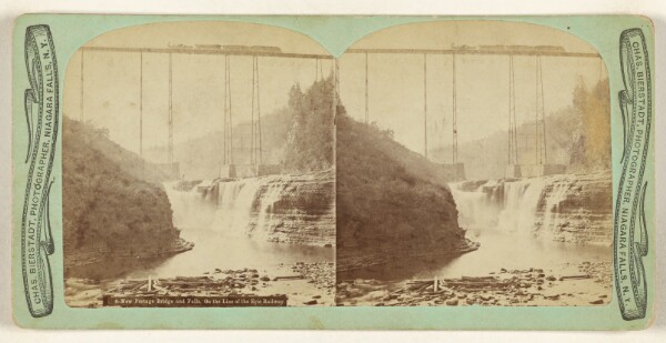 Charles Bierstadt, New Portage Bridge and Falls. On the Line of the Erie Railway.