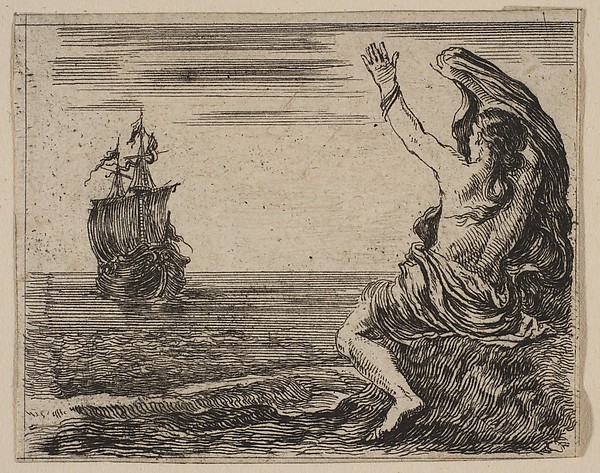 Stefano della Bella, Theseus and Ariadne, from 'Game of Mythology' (Jeu de la Mythologie)