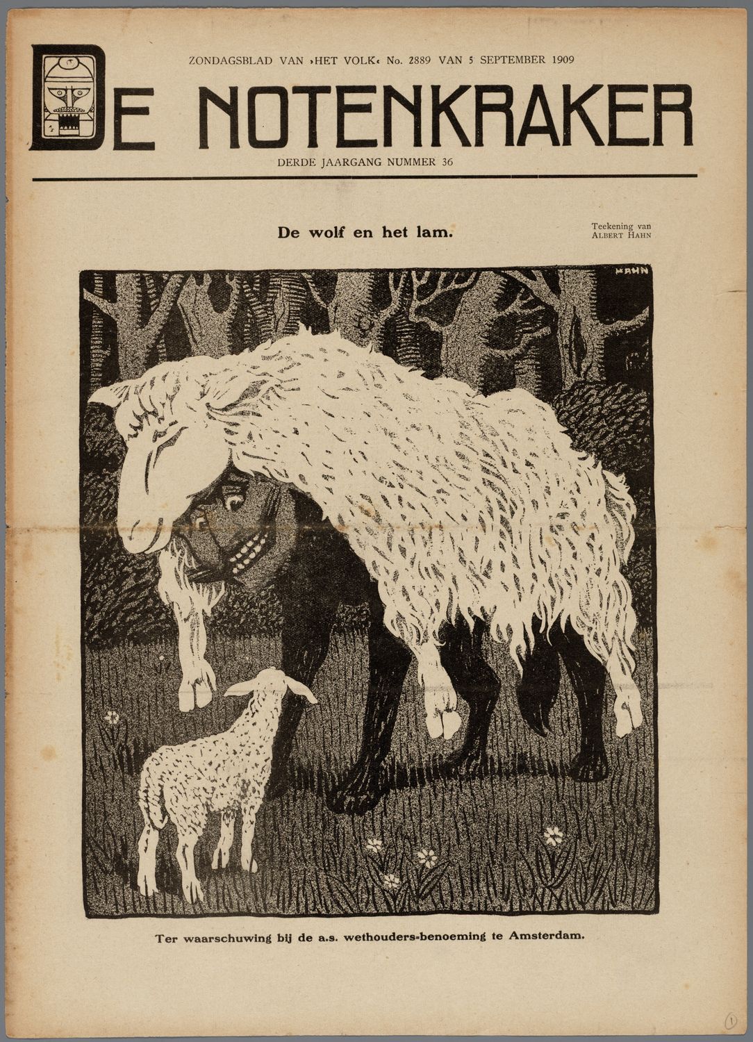 Hahn, Albert,draughtsman., De wolf en het lam