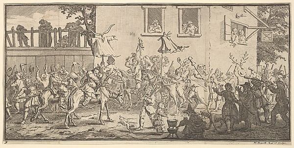 William Hogarth, Hudibras and the Skimmington (Seventeen Small Illustrations for Samuel Butler's Hudibras, no. 9)