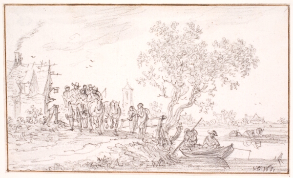 Jan Josefsz van Goyen, En vogn med rejsende ved en kro