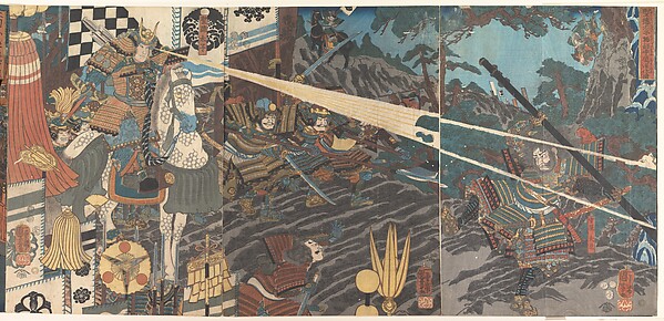 Utagawa Kuniyoshi, Shōtoku Taishi Destroying Mononobe no Moriya