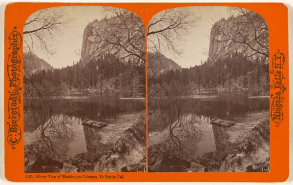 Charles Bierstadt, Mirror View of Washington Columns, Yo Semite Val.