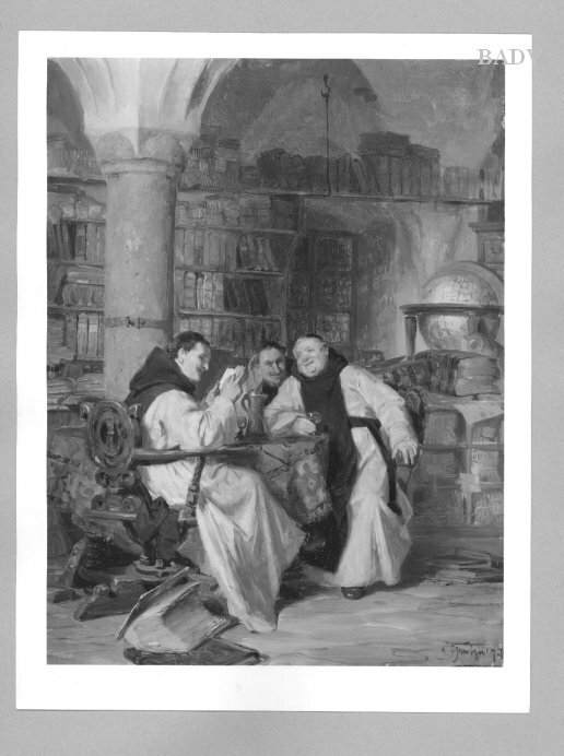 Eduard von Grützner, Monks in a library