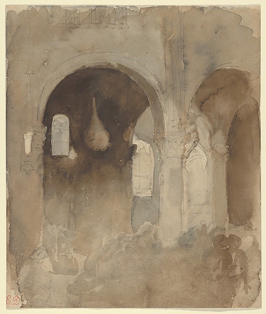 Eugène Delacroix, Interior of the Church of Valmont Abbey