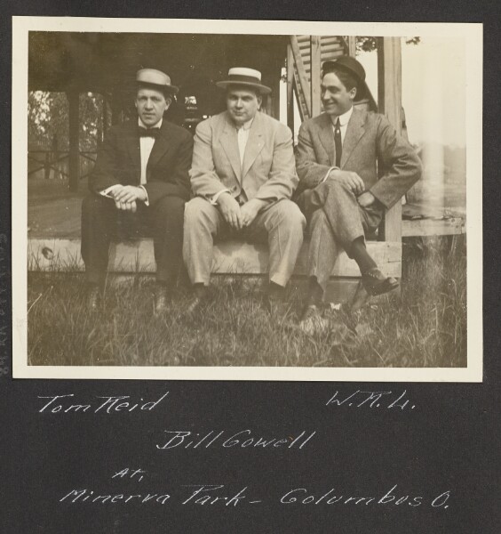Unknown, [Tom Reid, W.R.U, and Bill Cowell at Minerva Park — Columbus Ohio]